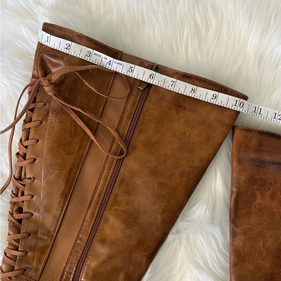 Torrid Distressed Lace Up Back Knee-High Boots Size 9 Wide Width - Picture 5 of 16